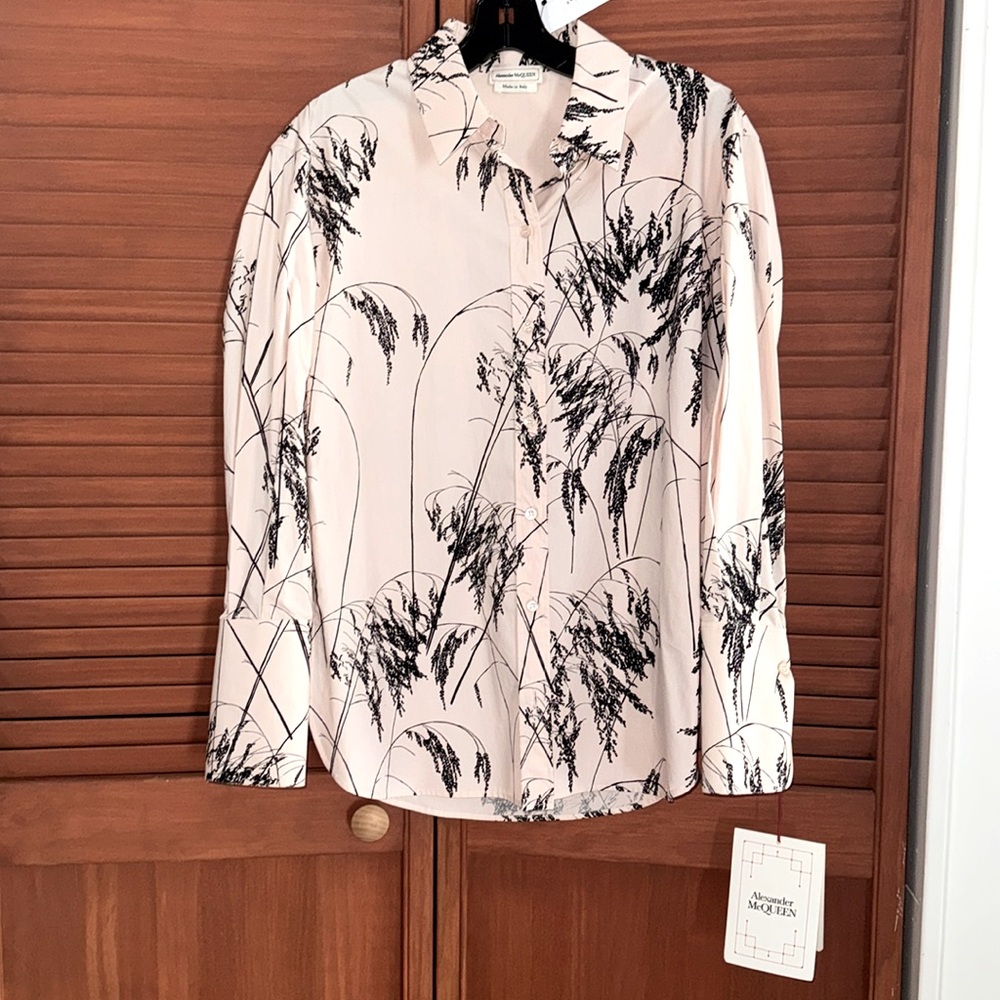 Alexander McQueen Wild Meadow Print Poplin Shirt NWT Sz 36 (0)